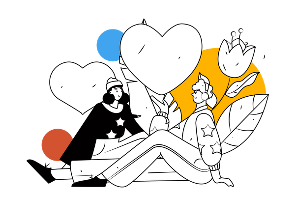Lesbian couple  Illustration