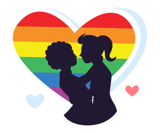 Lesbian couple Illustration