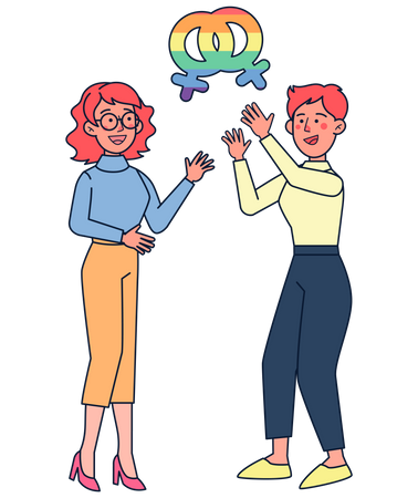 Lesbian Couple  Illustration