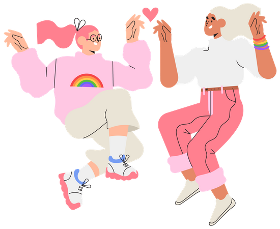 Lesbian Couple  Illustration