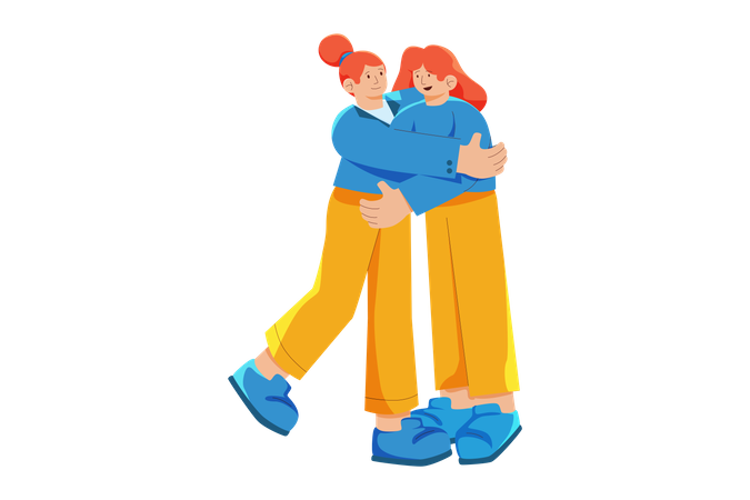 Lesbian couple celebrate togetherness  Illustration