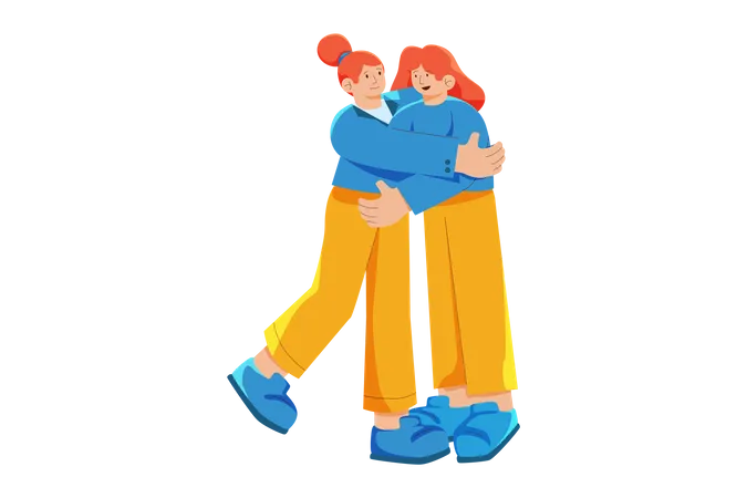 Lesbian couple celebrate togetherness  Illustration