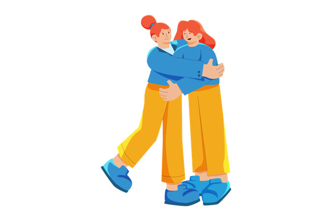 Lesbian couple celebrate togetherness  Illustration