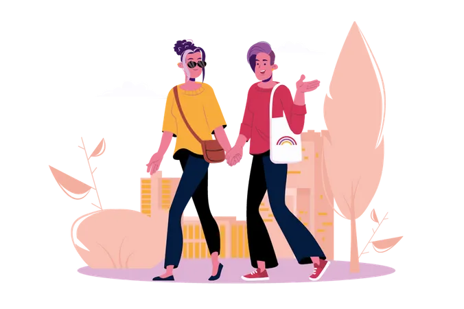 Lesbian couple  Illustration