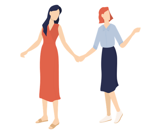 Lesbian Couple  Illustration