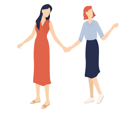 Lesbian Couple  Illustration