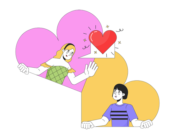 Lesbian dating app  Illustration