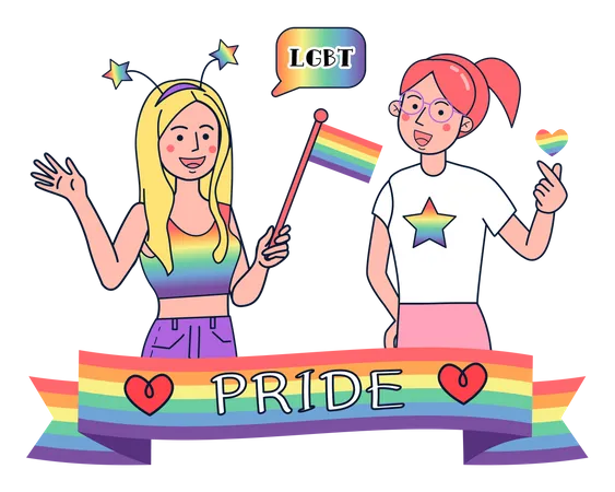 Lesbian Girl are proud with their Illustration