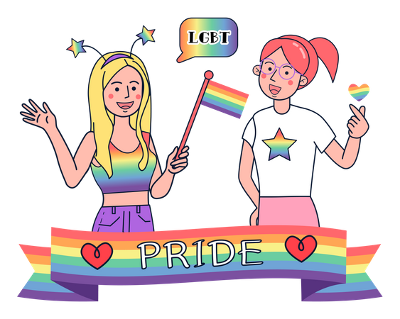 Lesbian Girl are proud with their  Illustration