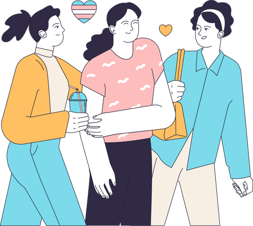 Lesbian girls talking to eachother  イラスト