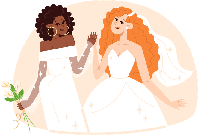 Lesbian married couple  Illustration