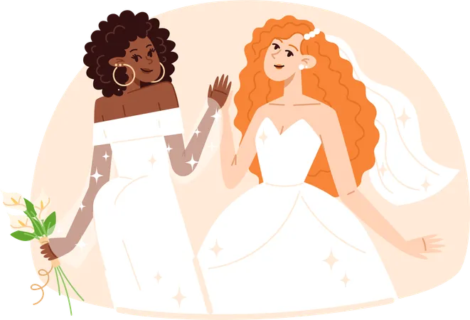 Lesbian married couple  Illustration