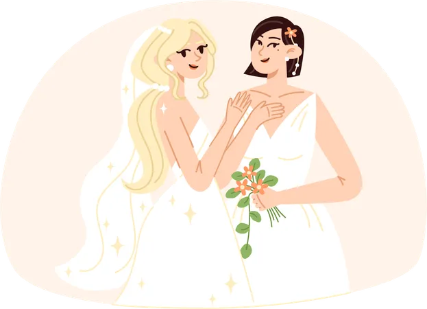 Lesbian wedding couple  Illustration