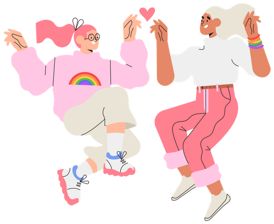 Lesbisches Paar  Illustration