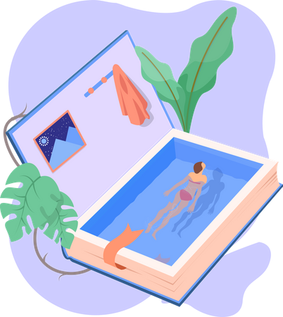 Lesen wie Schwimmen  Illustration