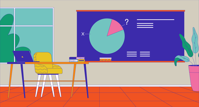 Lesson in math classroom  Illustration