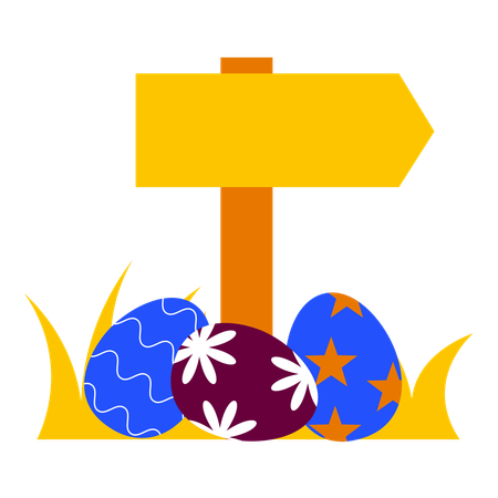 Letrero de huevo de pascua  Ilustración