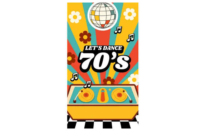 Lets Dance 70's  Illustration