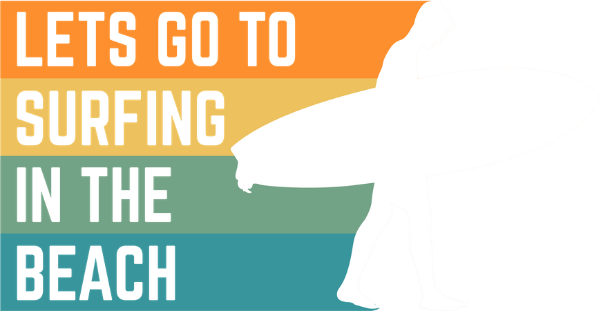Lets go to surfing in the beach  Illustration