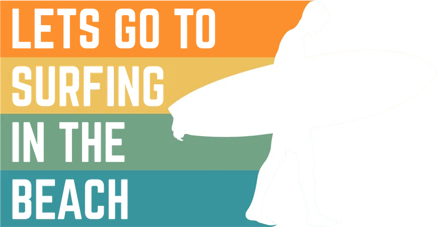 Lets go to surfing in the beach  Illustration