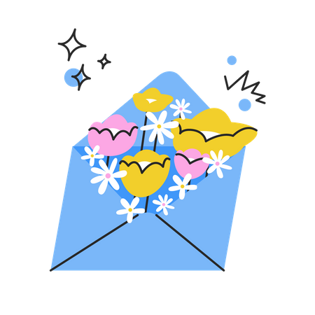 Letter Gift  Illustration