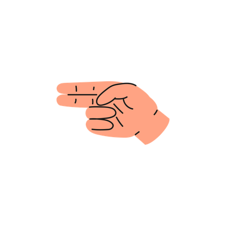 Letter H hand gesture  Illustration