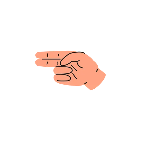 Letter H hand gesture  Illustration