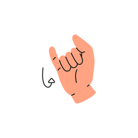 Letter J English sign language  Illustration