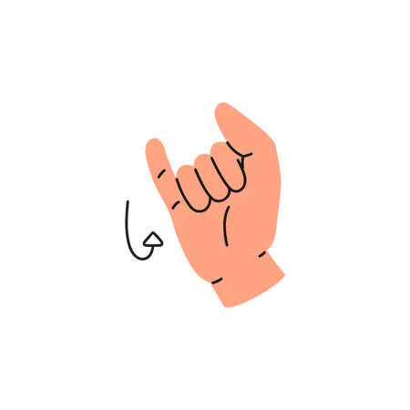 Letter J English sign language  Illustration