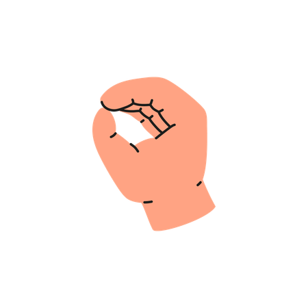 Letter O English sign language  Illustration