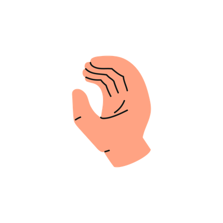 Letter O sign language  Illustration