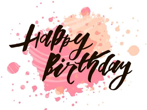 Lettering with phrase Happy Birthday. Vector illustration. watercolor Illustration