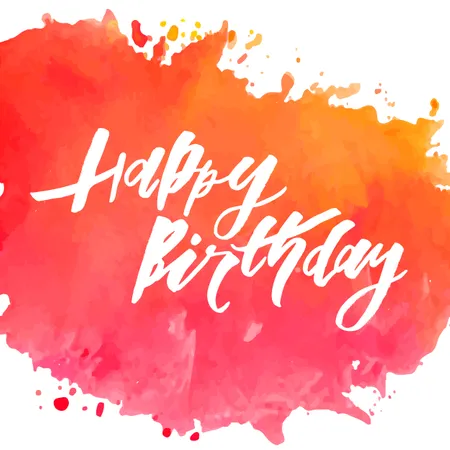 Lettering with phrase Happy Birthday. Vector illustration. watercolor  Illustration