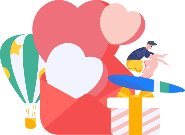 Lettre chérie  Illustration
