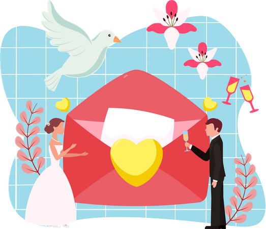 Lettre de mariage  Illustration