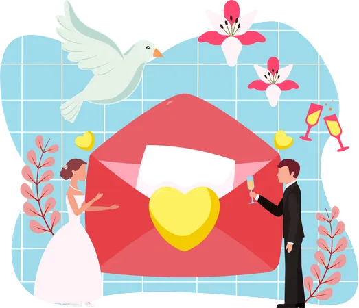 Lettre de mariage  Illustration