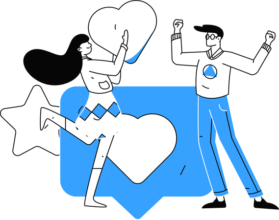 Couple avec lettre de Saint Valentin  Illustration