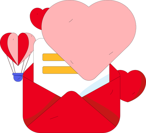 Lettre romantique  Illustration