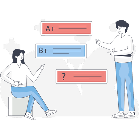 L'étudiant pose une question sur l'apprentissage  Illustration