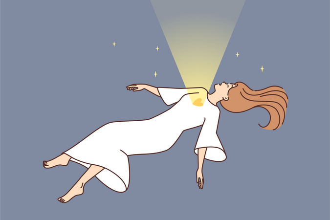 Leuchtender Engel Herz Mädchen  Illustration