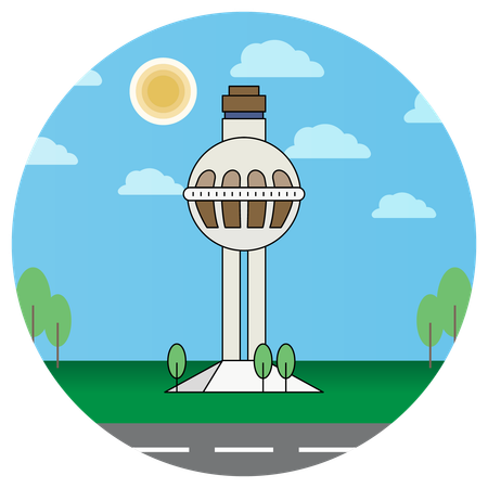 Leuchtturm Dschidda Saudi Arabien Verkehrskontrollturm  Illustration