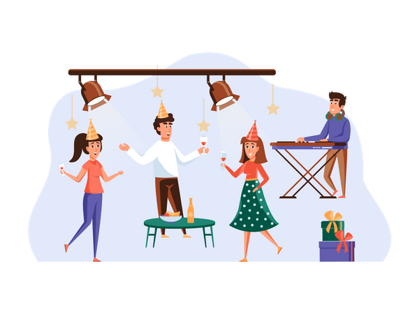 Leute auf der Party  Illustration