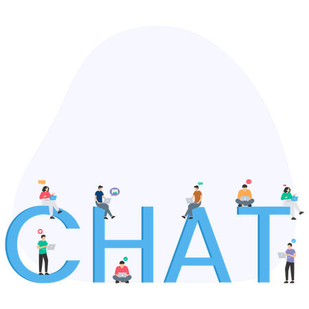 Leute chatten online  Illustration