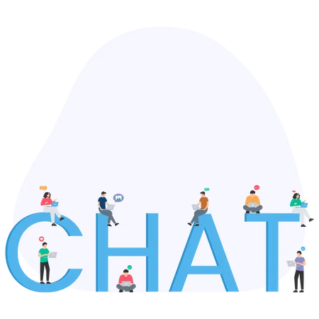 Leute chatten online  Illustration