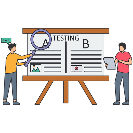 Personen, die an AB-Tests arbeiten  Illustration