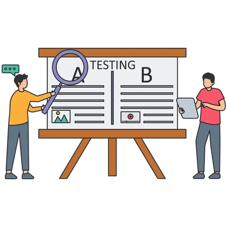 Personen, die an AB-Tests arbeiten  Illustration