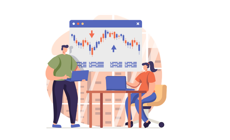 Menschen, die an der Börse handeln  Illustration