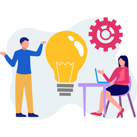 Menschen, die an der Idee arbeiten  Illustration