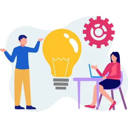 Menschen, die an der Idee arbeiten  Illustration