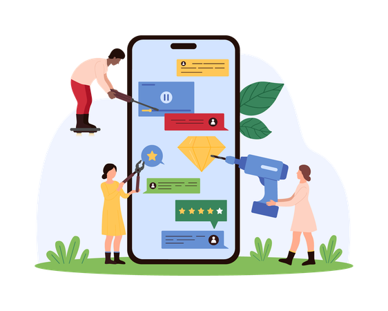 Leute, die an Software-Upgrades arbeiten  Illustration